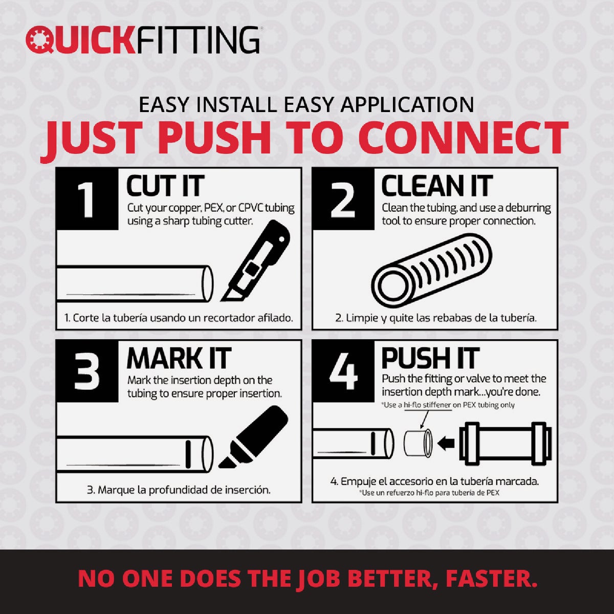 QuickFitting 3/8 In. x 1/2 In. Push-to-Connect Brass Reducing Coupling Image 4