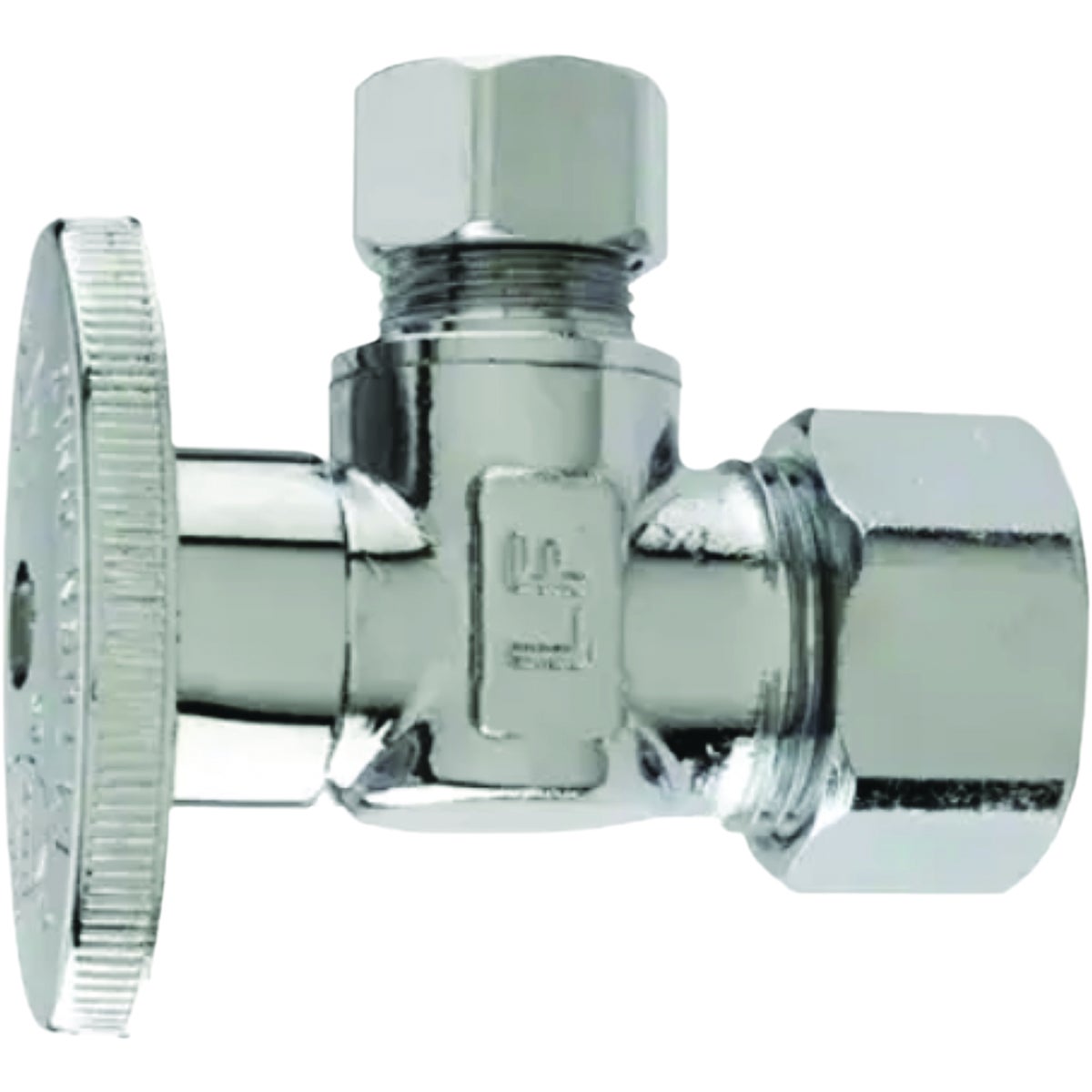 Master Plumber 5/8 In. OD Compression x 3/8 In. OD Compression Chrome Angle Supply Stop Valve