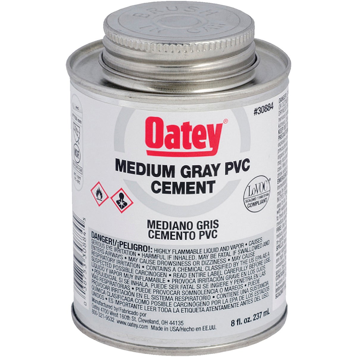 Oatey 8 Oz. 40 F to 90 F PVC Gray Cement Image 1