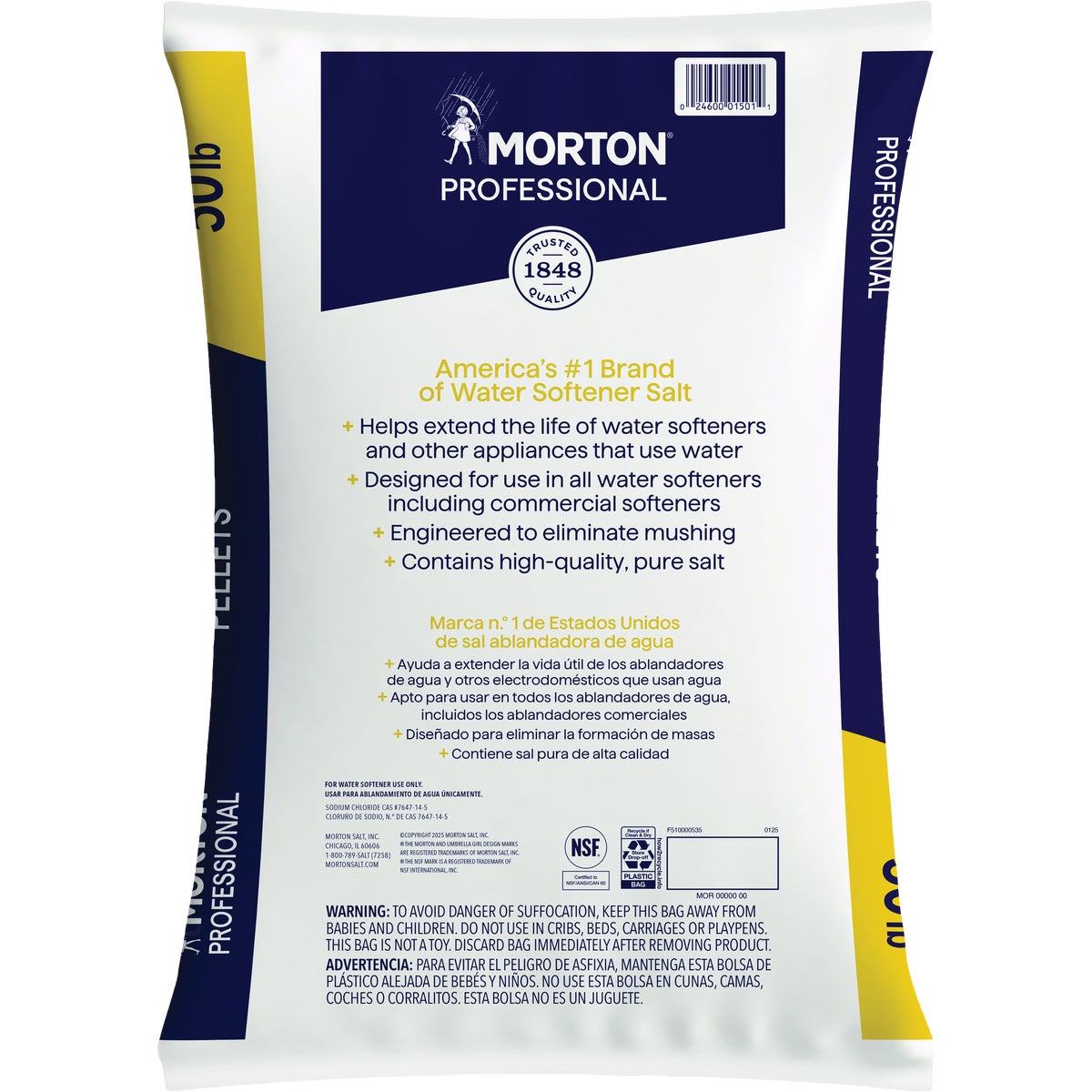 Morton Clean & Protect 50 Lb. Water Softener Salt Pellets Image 2