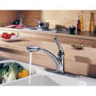 Delta Signature 1-Handle Lever Pull-Out Kitchen Faucet with Soap Dispenser, Chrome Image 6
