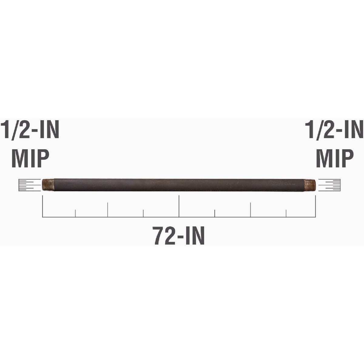 Southland 1/2 In. x 72 In. Carbon Steel Threaded Black Pipe Image 2
