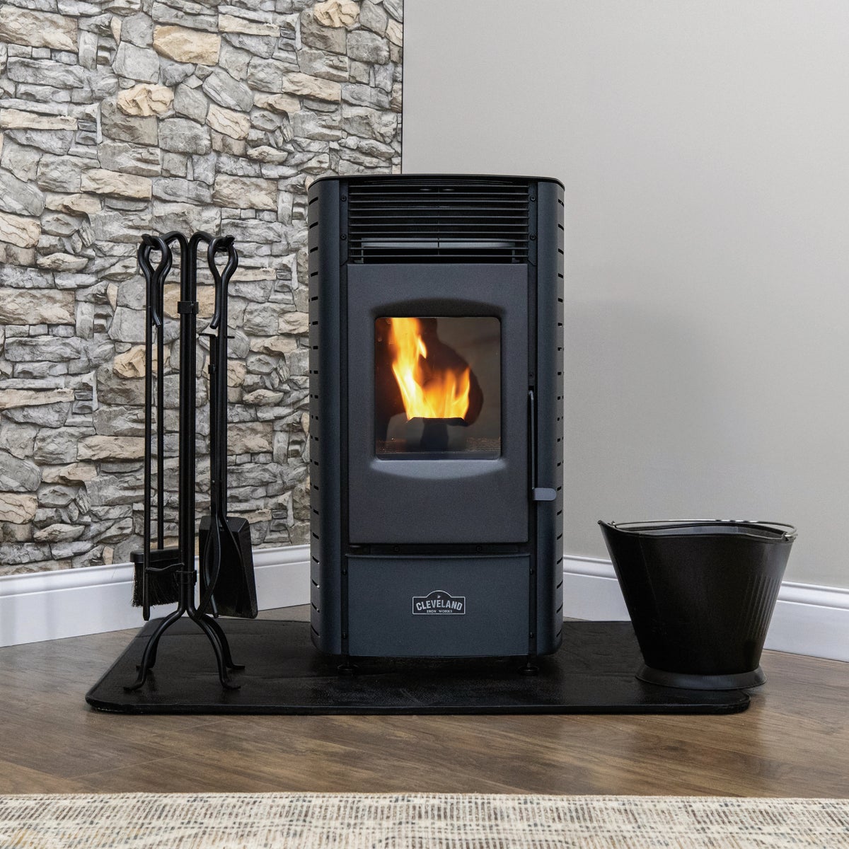 Cleveland Iron Works 1200 Sq. Ft. No. 215 Mini Pellet Stove with 24 Lb. Hopper Image 2