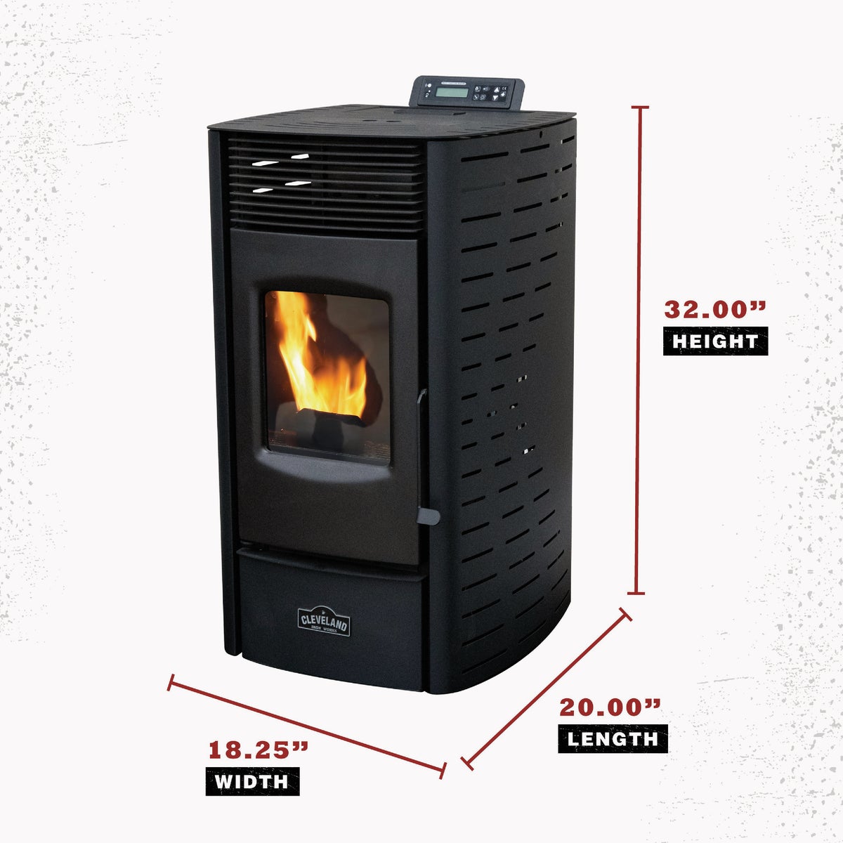 Cleveland Iron Works 1200 Sq. Ft. No. 215 Mini Pellet Stove with 24 Lb. Hopper Image 5