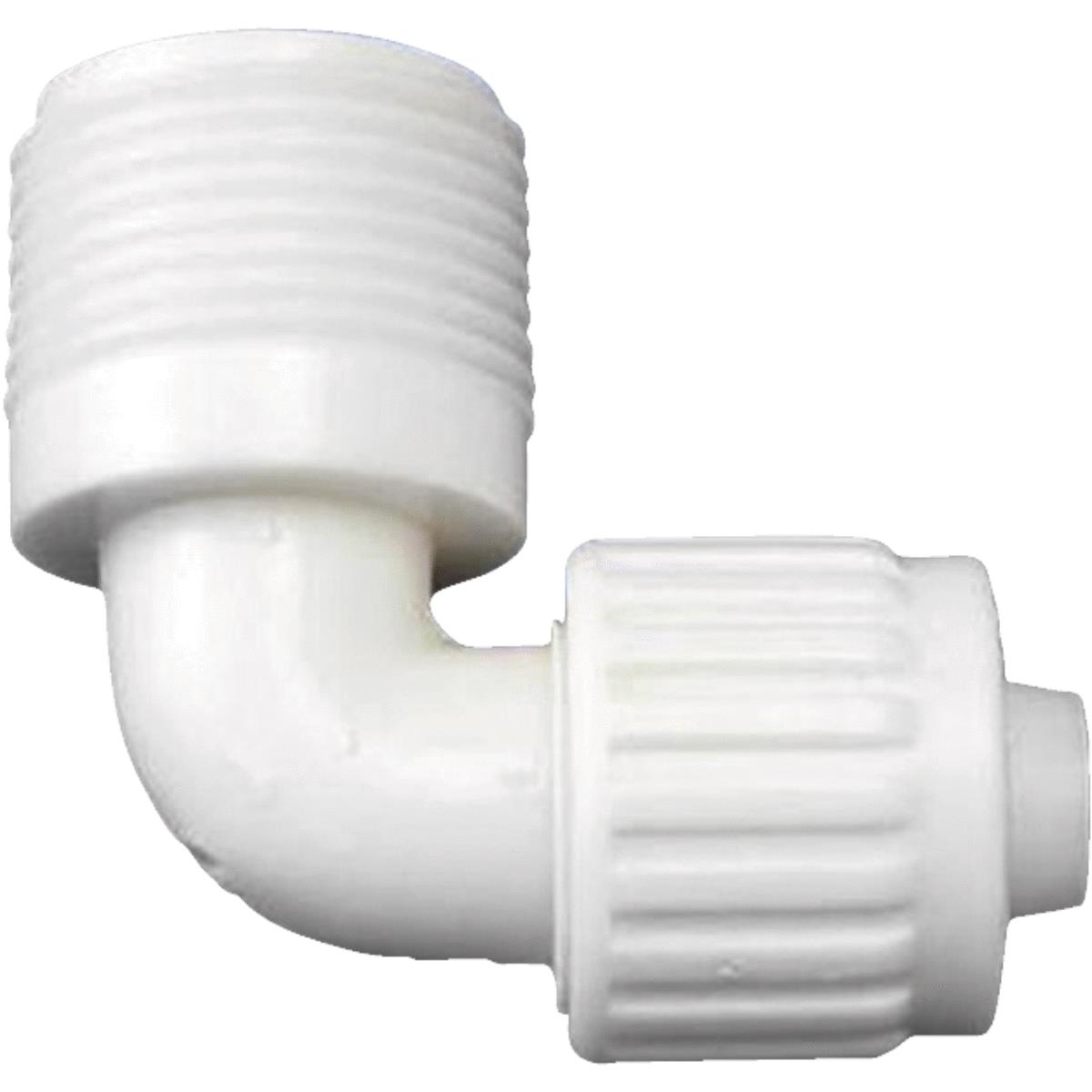 Flair-It 1/2 In. PEX x 3/4 In. MPT Plastic Compression Male PEX Elbow Image 1