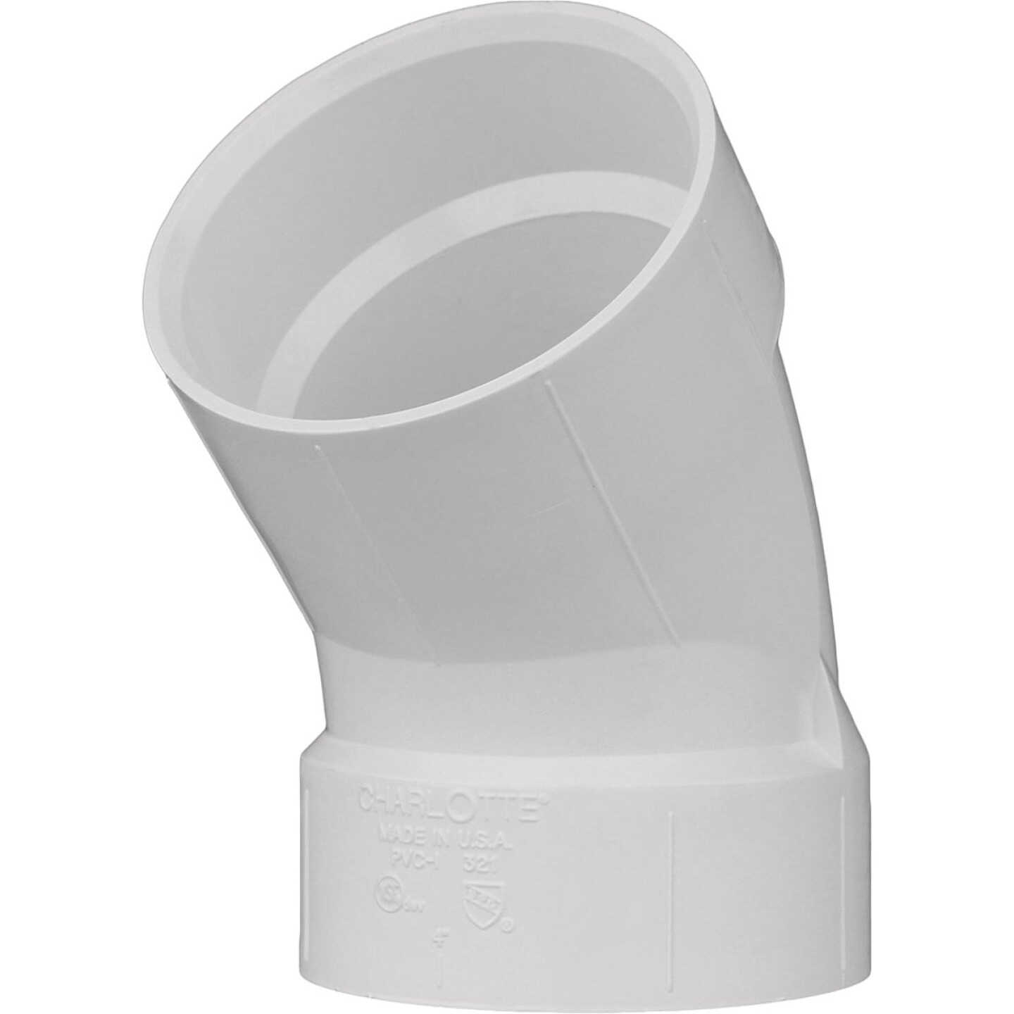 Charlotte Pipe 6 In. Schedule 40 45 Deg. Short Radius DWV PVC Elbow (1/8 Bend) Image 1