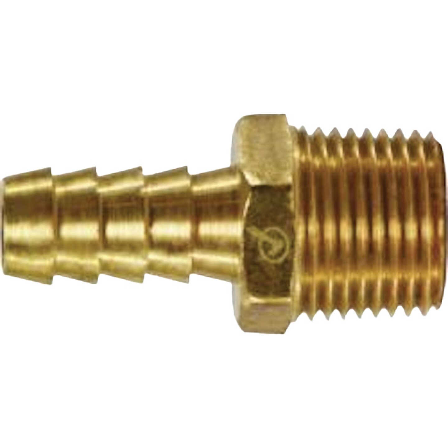 Anderson Metals 1/2 In. Barb x 3/4 In. MPT Brass Hose Adapter Image 1