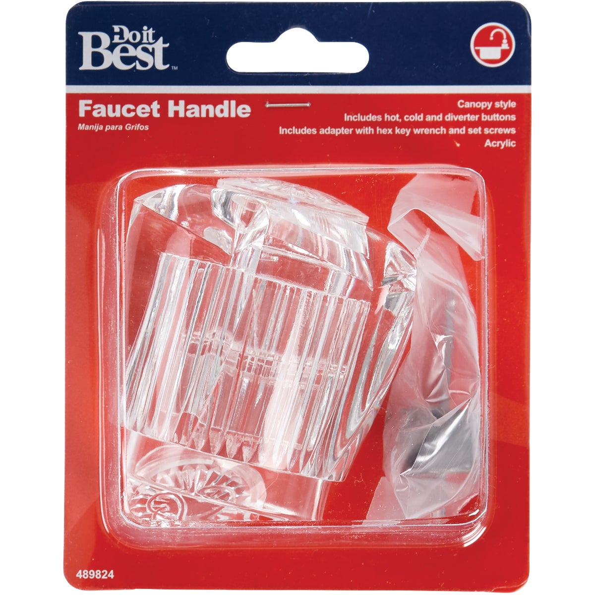 Do it Best Acrylic Universal Replacement Clear Faucet Handle Image 2