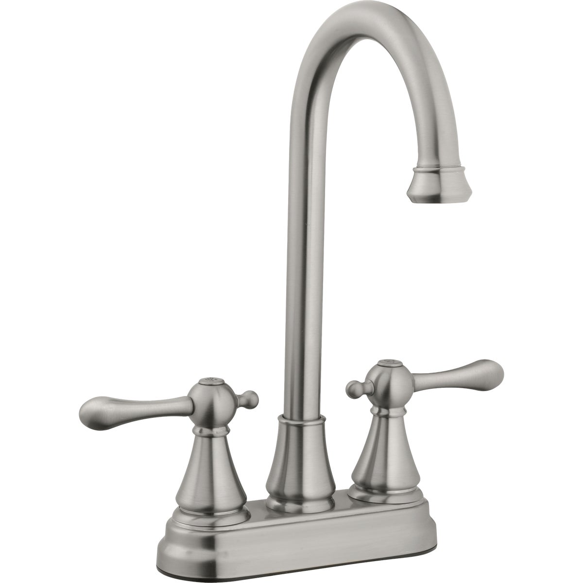 HomePointe 2-Handle Metal Brushed Nickel Bar Faucet