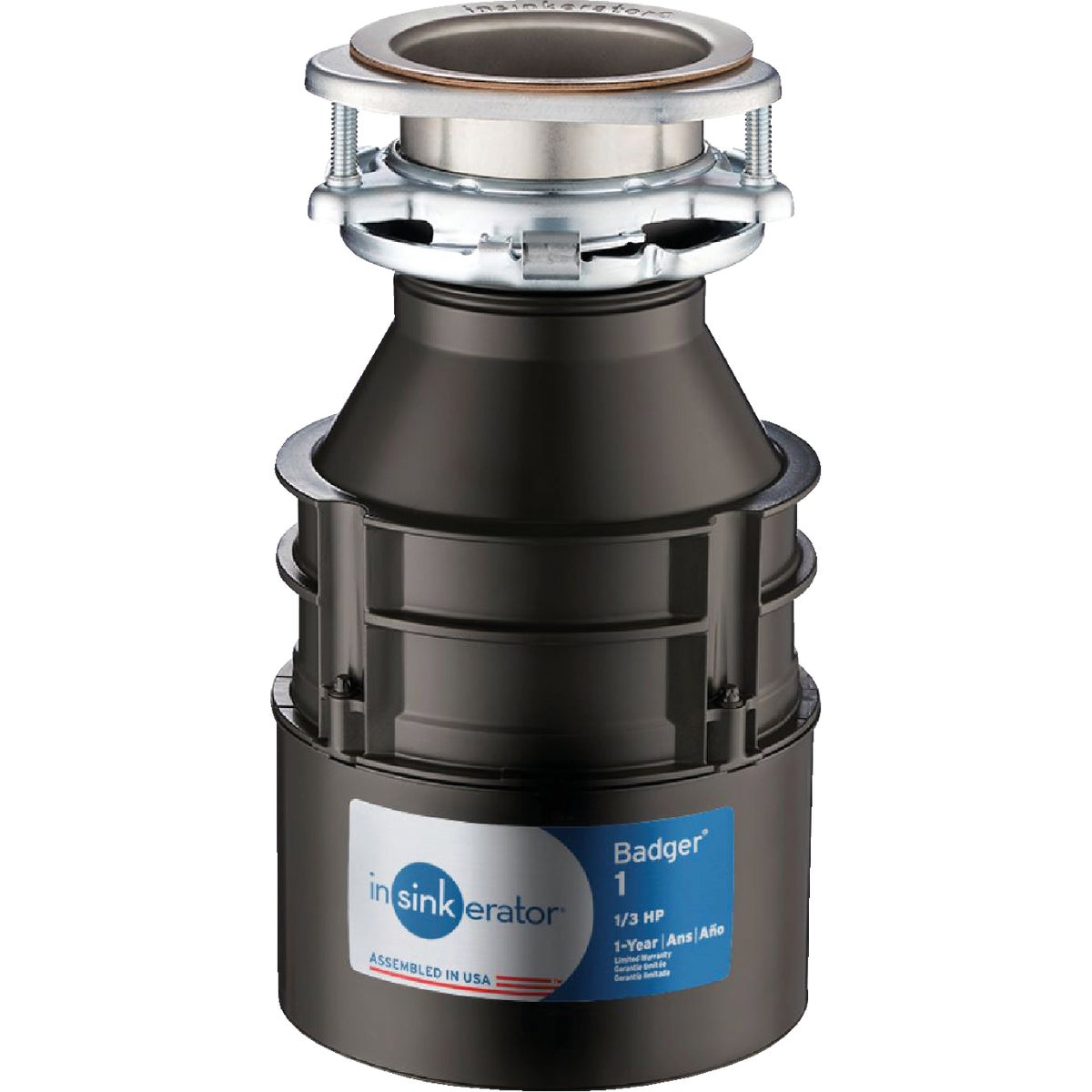 Insinkerator Badger 1/3 HP Garbage Disposer, 1 Year Warranty