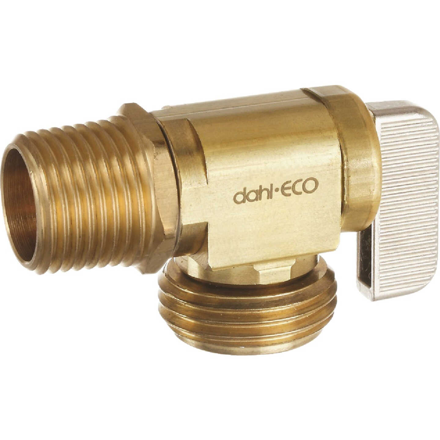 dahl 1/2 In. MIP or 1/2 In. Fem Solder x Male Hose Angle Rough Brass Hose Valve Image 1