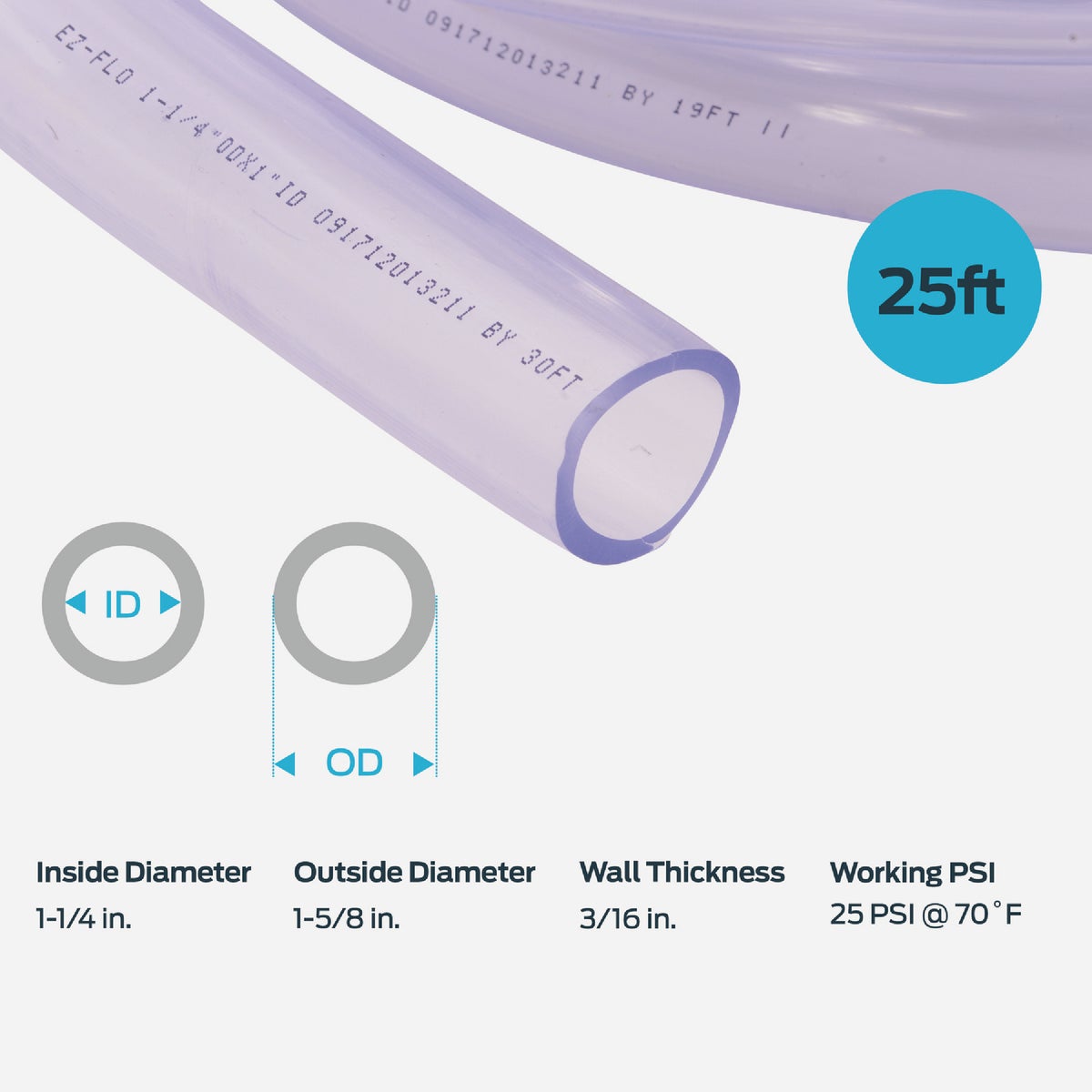 Eastman EZ-Flo 25 Ft. Clear Vinyl Tubing 1-1/4 In. ID x 1-5/8 In. OD Image 4