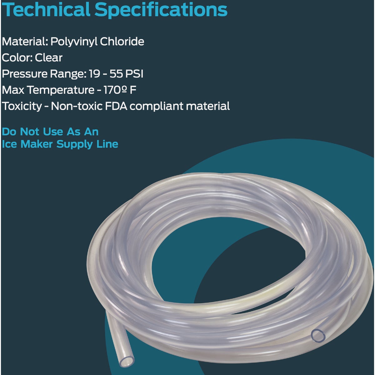 Eastman EZ-Flo 25 Ft. Clear Vinyl Tubing 1-1/4 In. ID x 1-5/8 In. OD Image 2