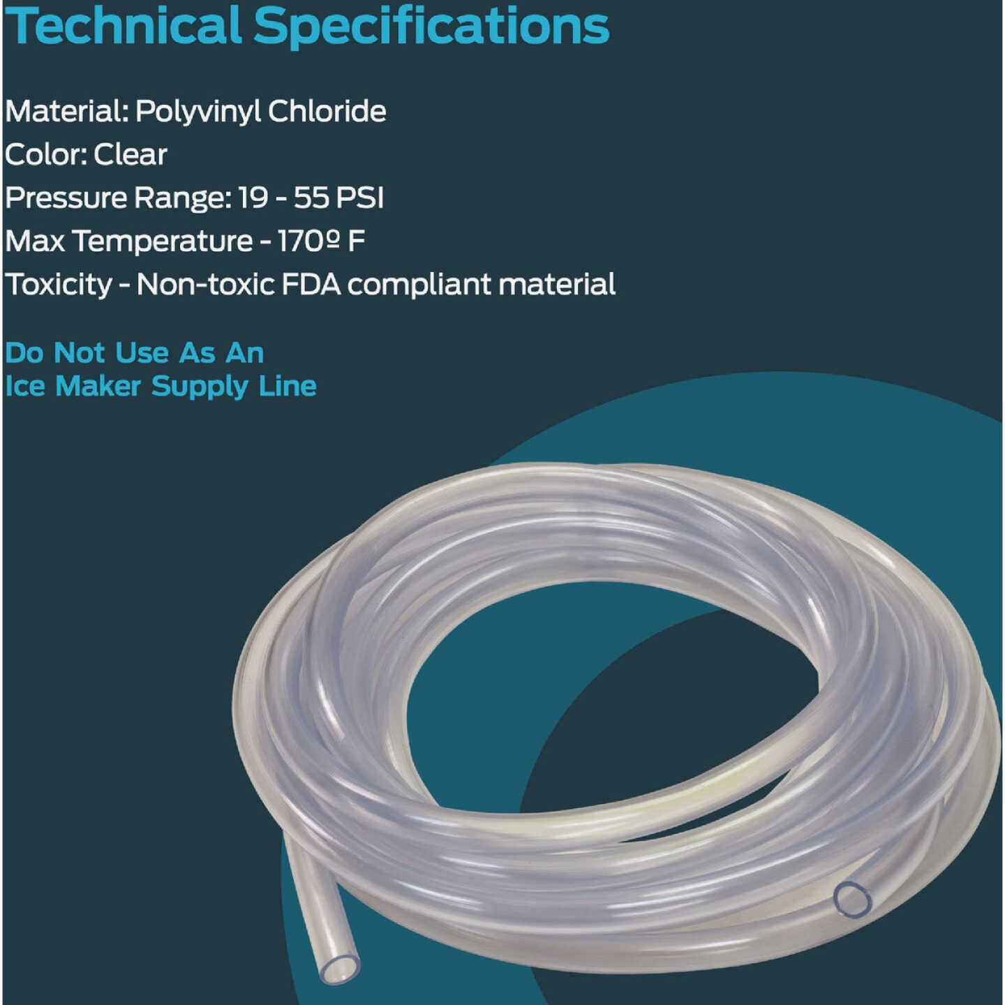 Eastman EZ-Flo 25 Ft. Clear Vinyl Tubing 1-1/4 In. ID x 1-5/8 In. OD Image 2