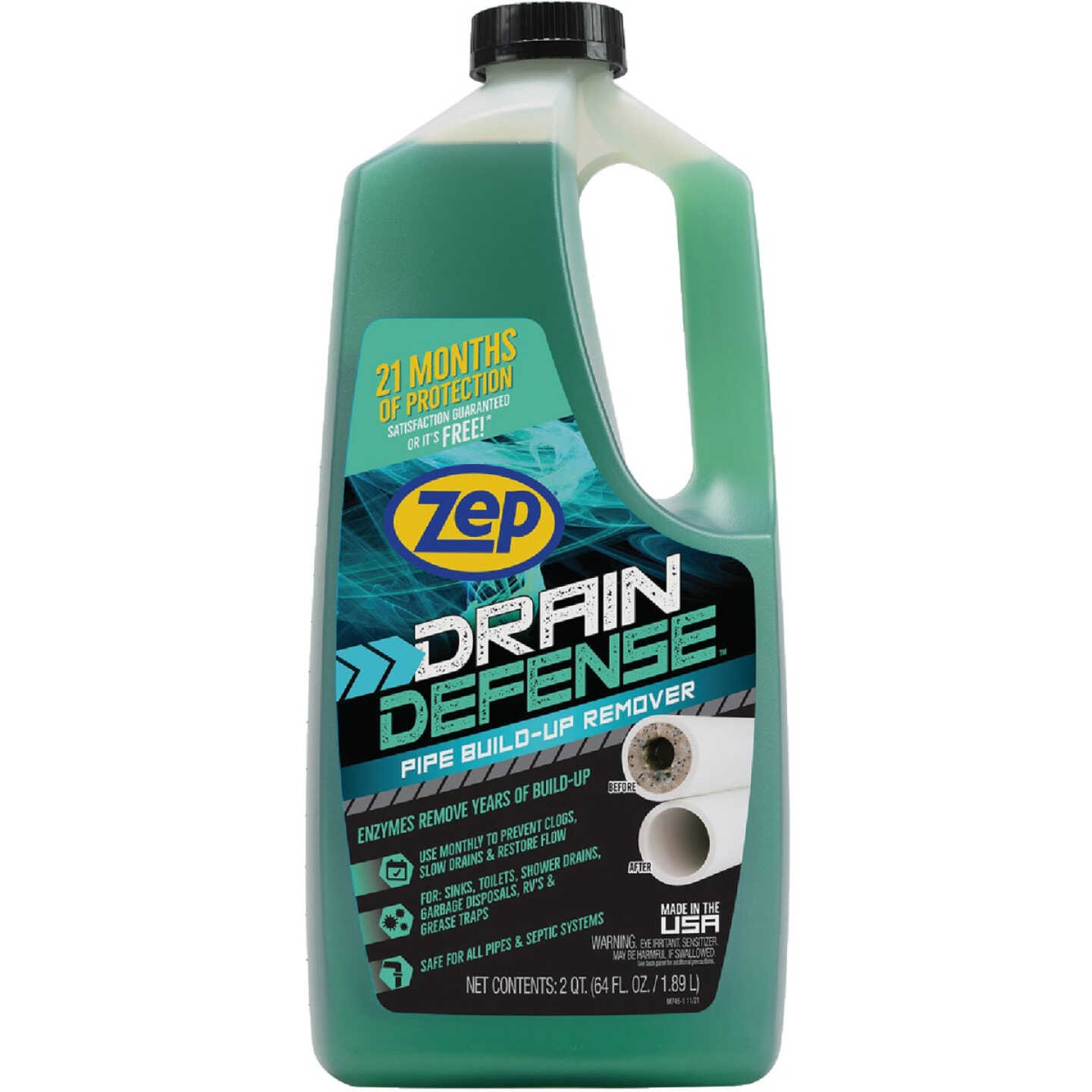 Zep 64 Oz. Liquid Drain Defense Drain Cleaner Image 1