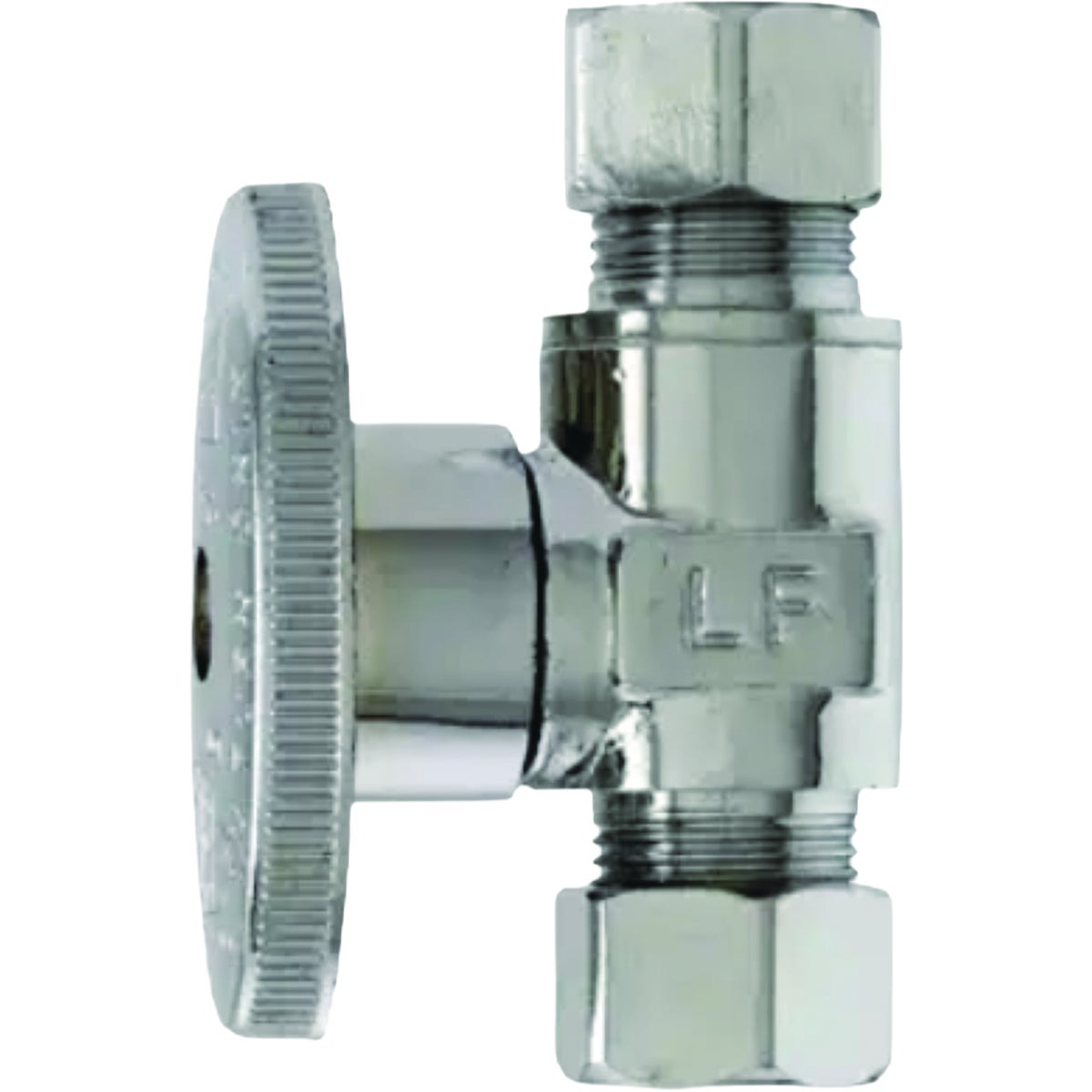 Master Plumber 3/8 In. OD Compression x 3/8 In. OD Compressions Chrome Straight Supply Stop Valve