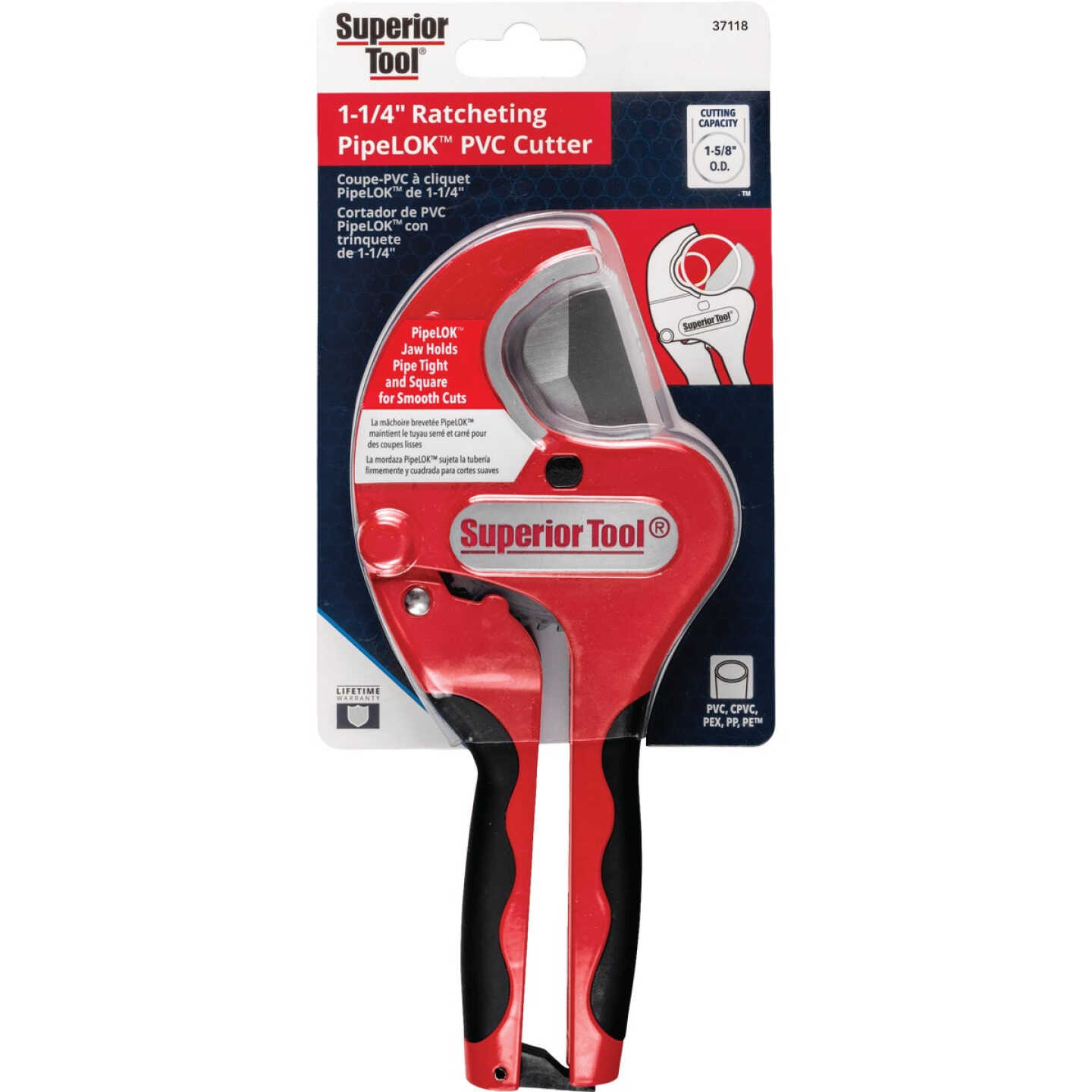 Superior Tool PipeLOK 1-1/4 In. Ratcheting PVC Cutter Image 4