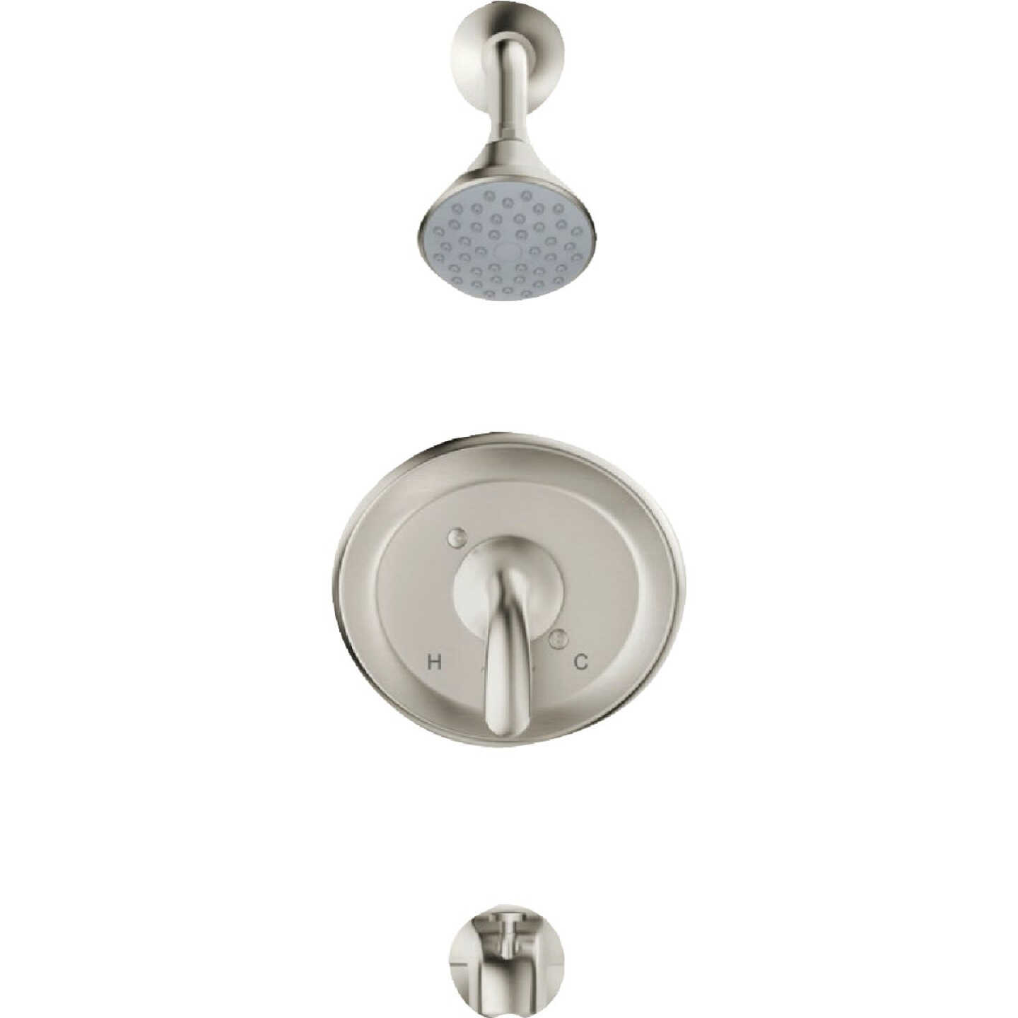 American Standard Cadet Brushed Nickel Single-Handle Lever Tub & Shower Faucet Image 1