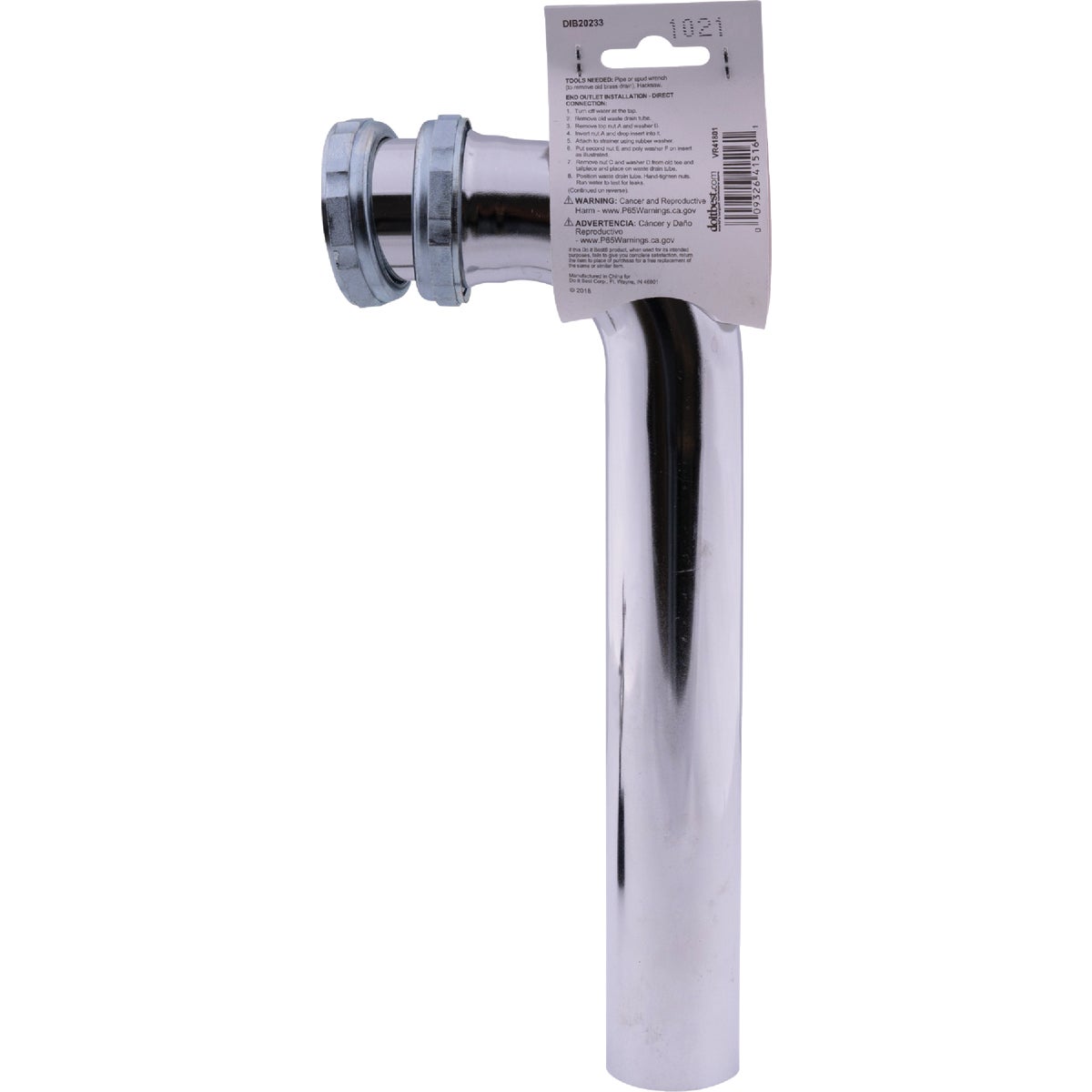 Do it Best 1-1/2 In. x 9-1/2 In. Chrome Plated Waste Arm Image 3