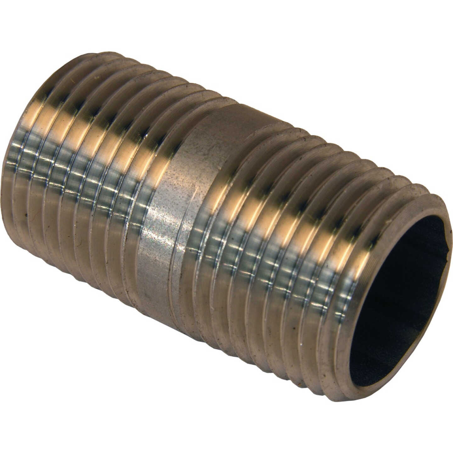Lasco 1/2 In. x Short Male Iron Pipe Stainless Steel Nipple Image 1