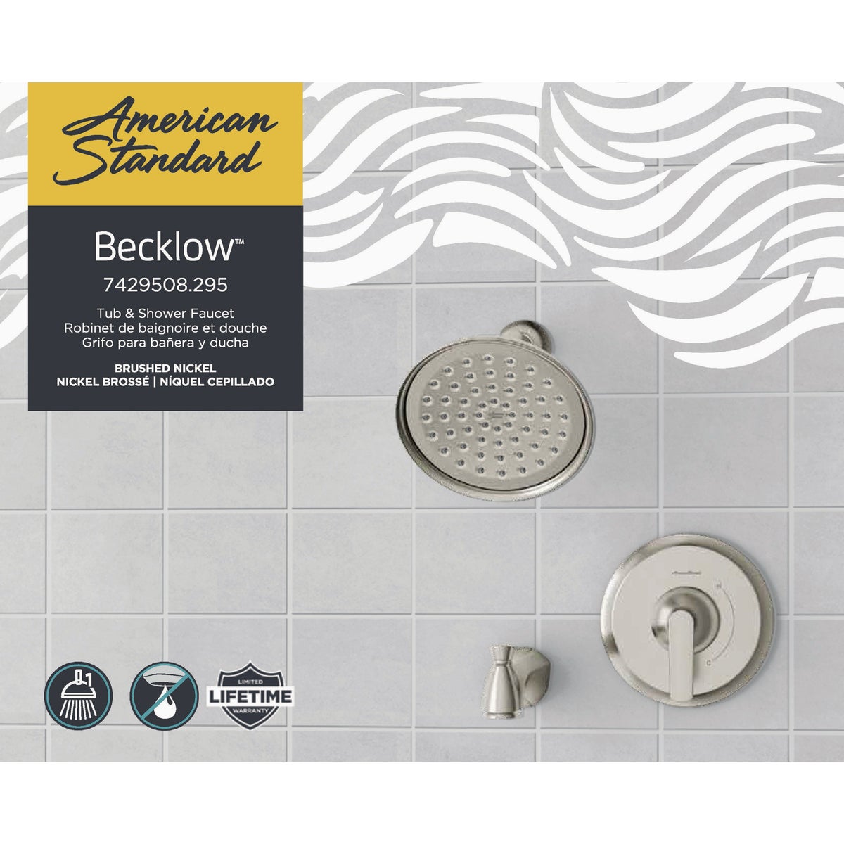 American Standard Becklow Brushed Nickel Single-Handle Lever Tub & Shower Faucet Image 5