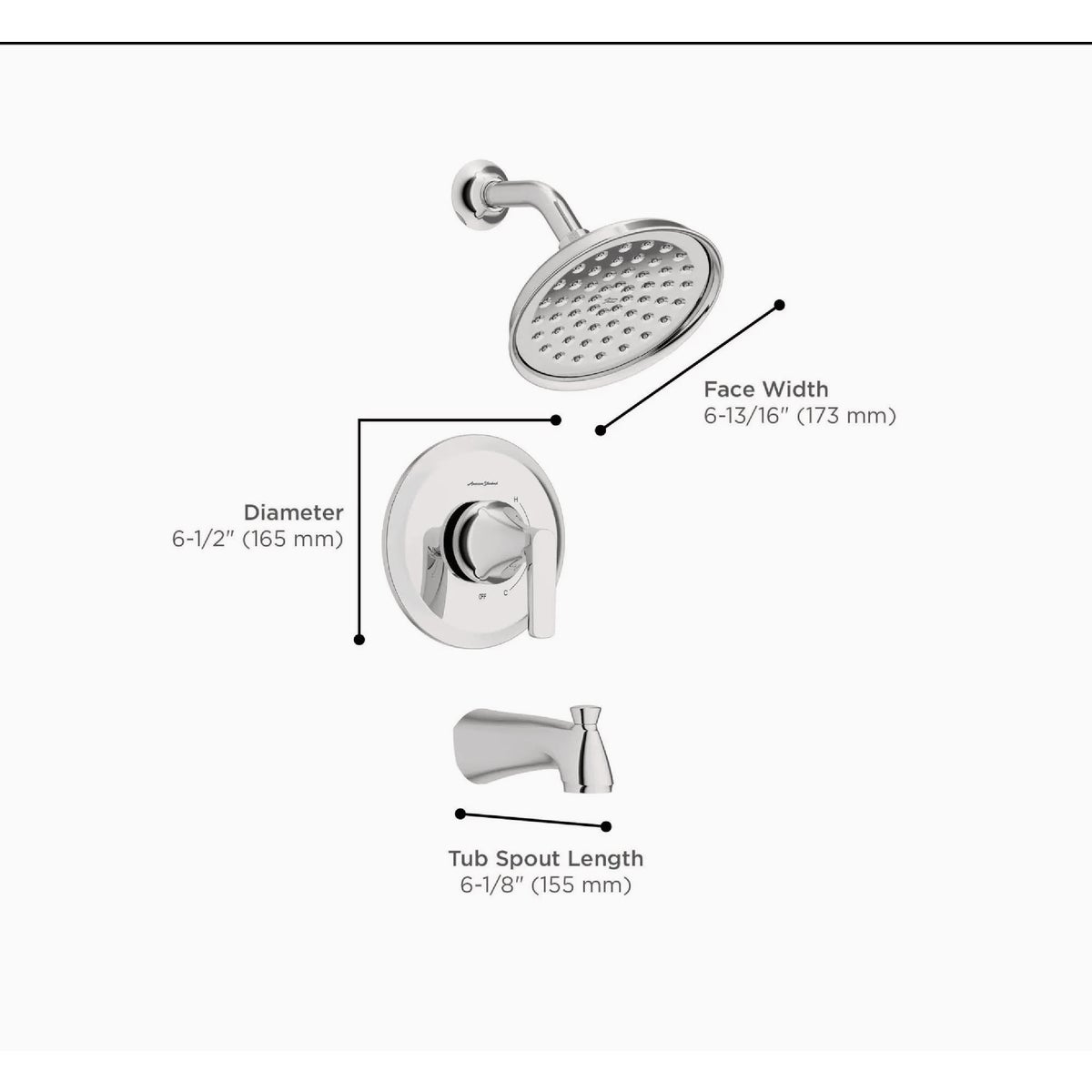 American Standard Becklow Brushed Nickel Single-Handle Lever Tub & Shower Faucet Image 3