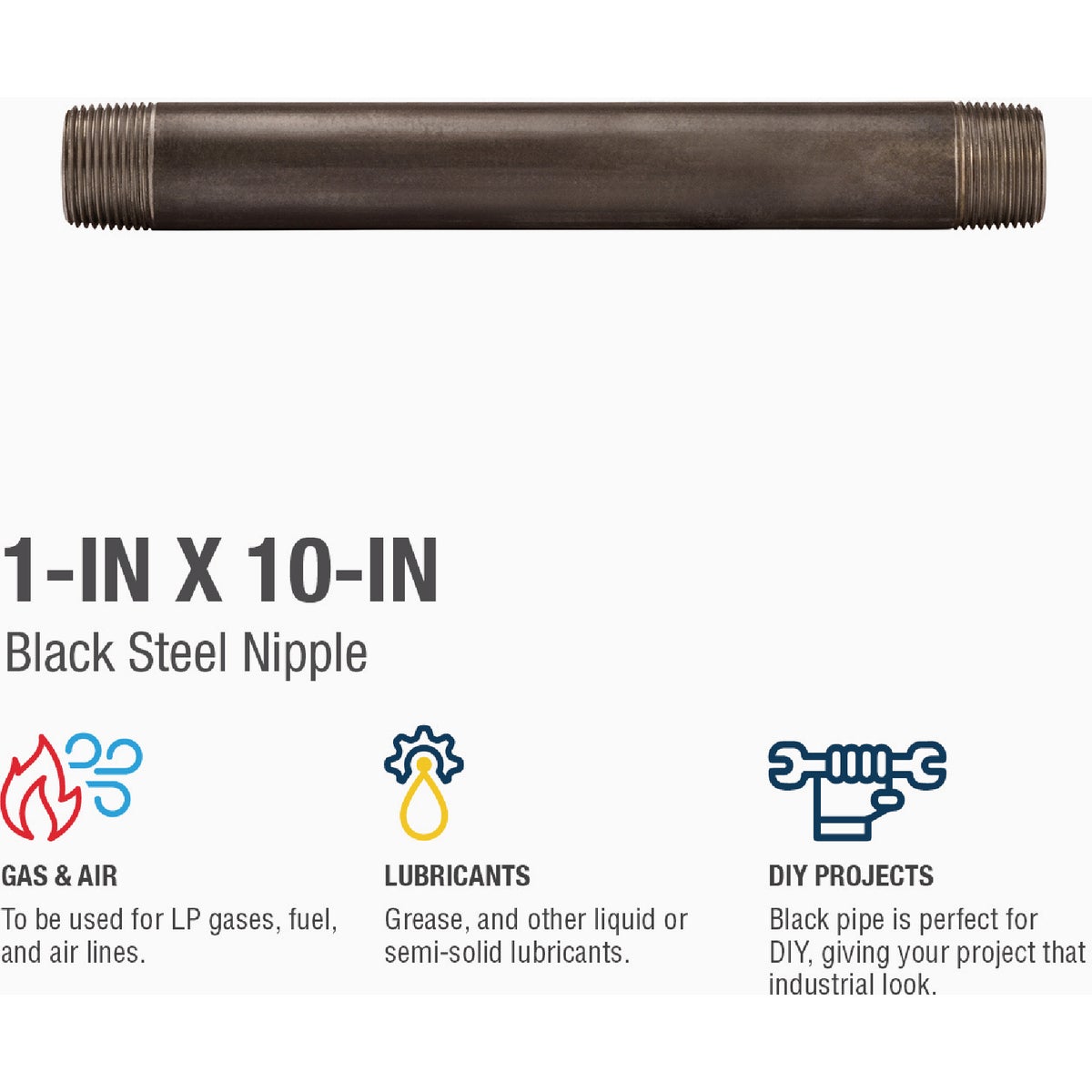 Southland 1 In. x 10 In. Black Steel Schedule 40 Nipple Image 4