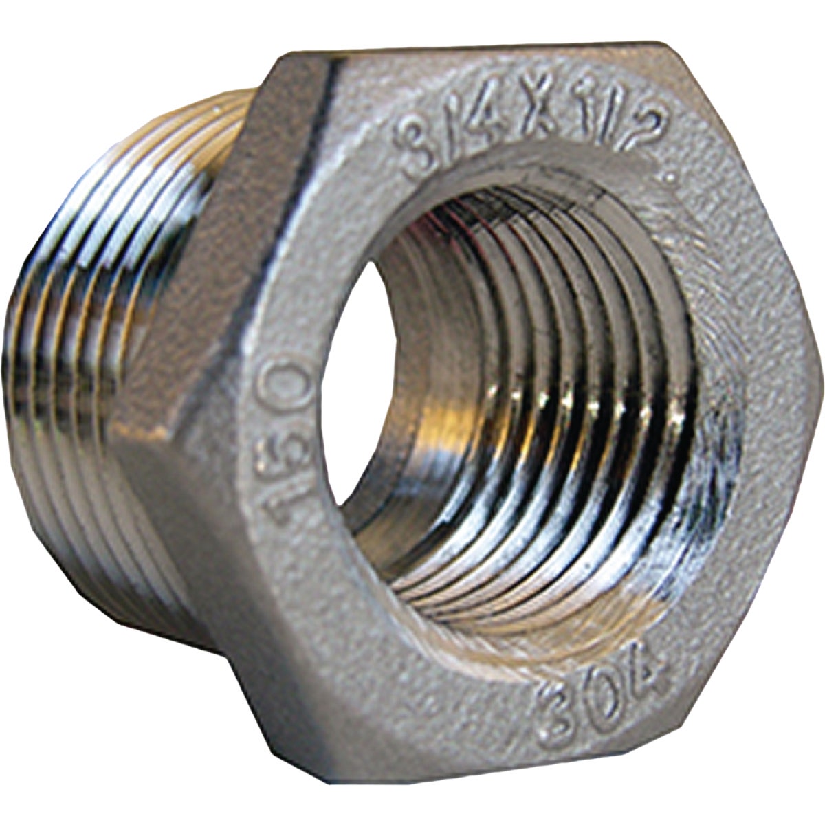 Lasco 3/4 In. x Close Male Iron Pipe 301 Stainless Steel Hex Nipple