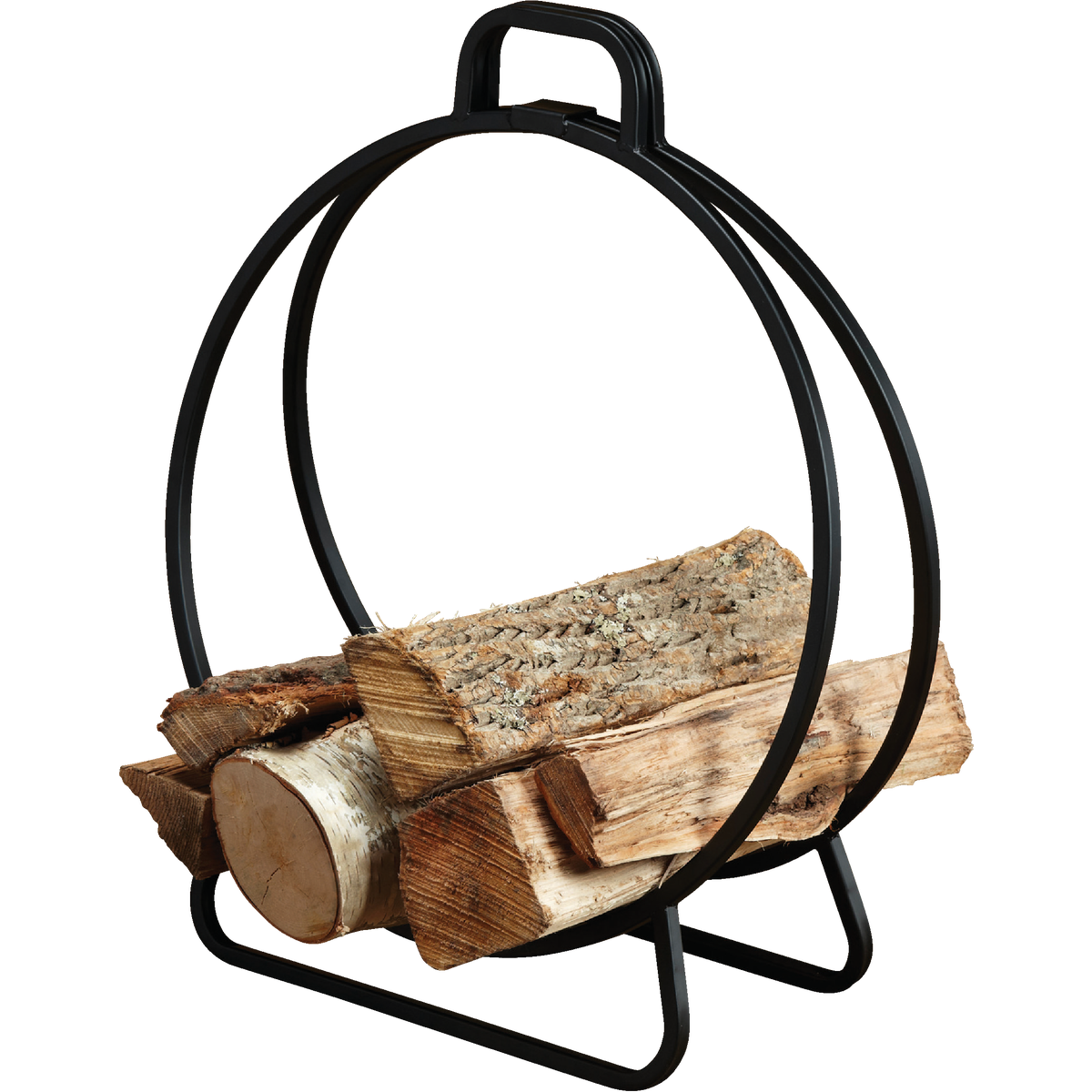 Home Impressions Wrought Iron 20 In. W x 20 In. H Baked-On Black Polyurethane Fireplace Log Holder Image 2