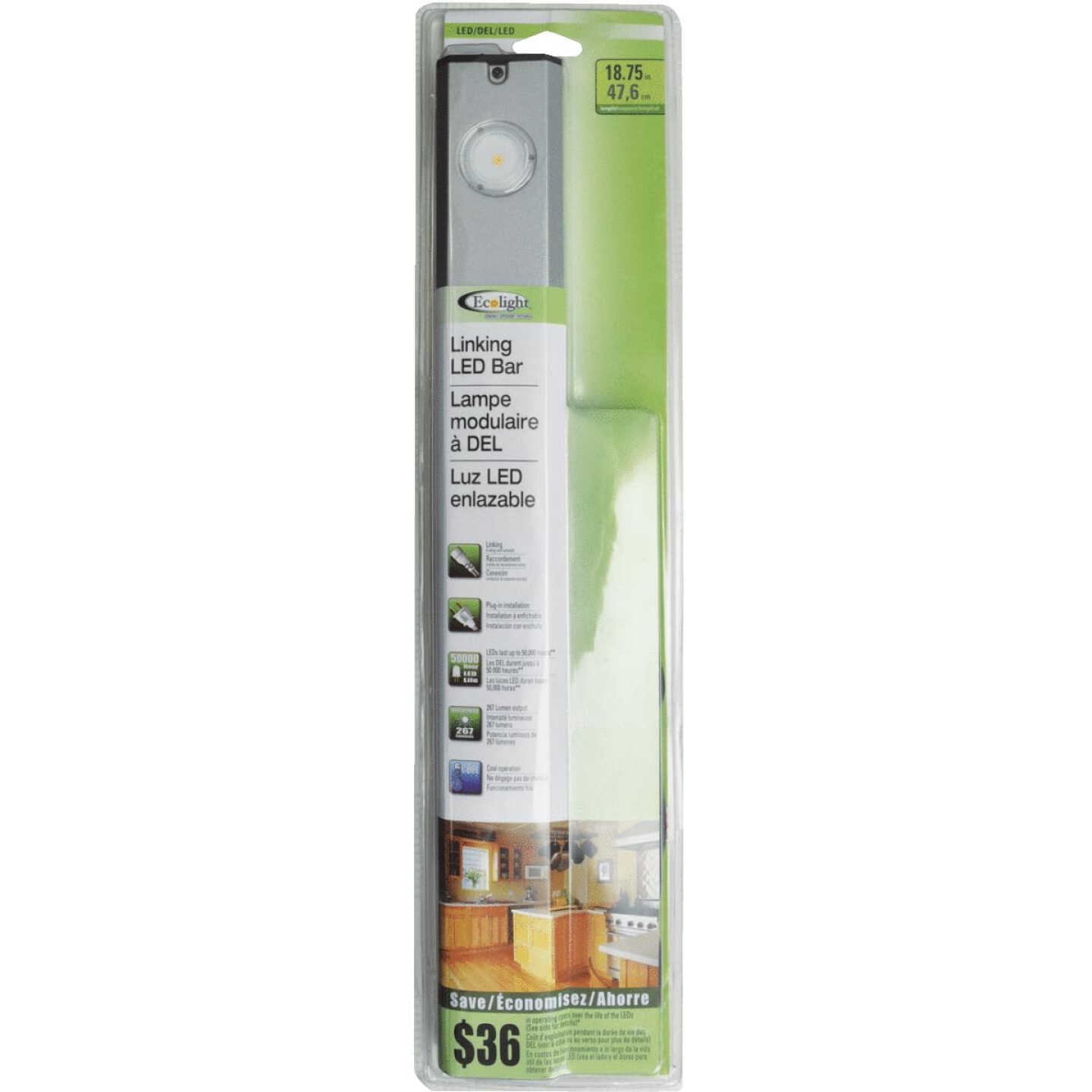 Good Earth Lighting Sunrise 18 In. Plug-In Stainless Steel LED Under Cabinet Light Image 1
