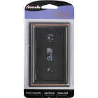 Amerelle Chelsea 1-Gang Stamped Steel Toggle Switch Wall Plate, Aged Bronze Image 2