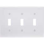 Leviton 3-Gang Plastic Toggle Switch Wall Plate, White Image 1