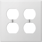 Amerelle PRO 2-Gang Stamped Steel Outlet Wall Plate, Smooth White Image 1
