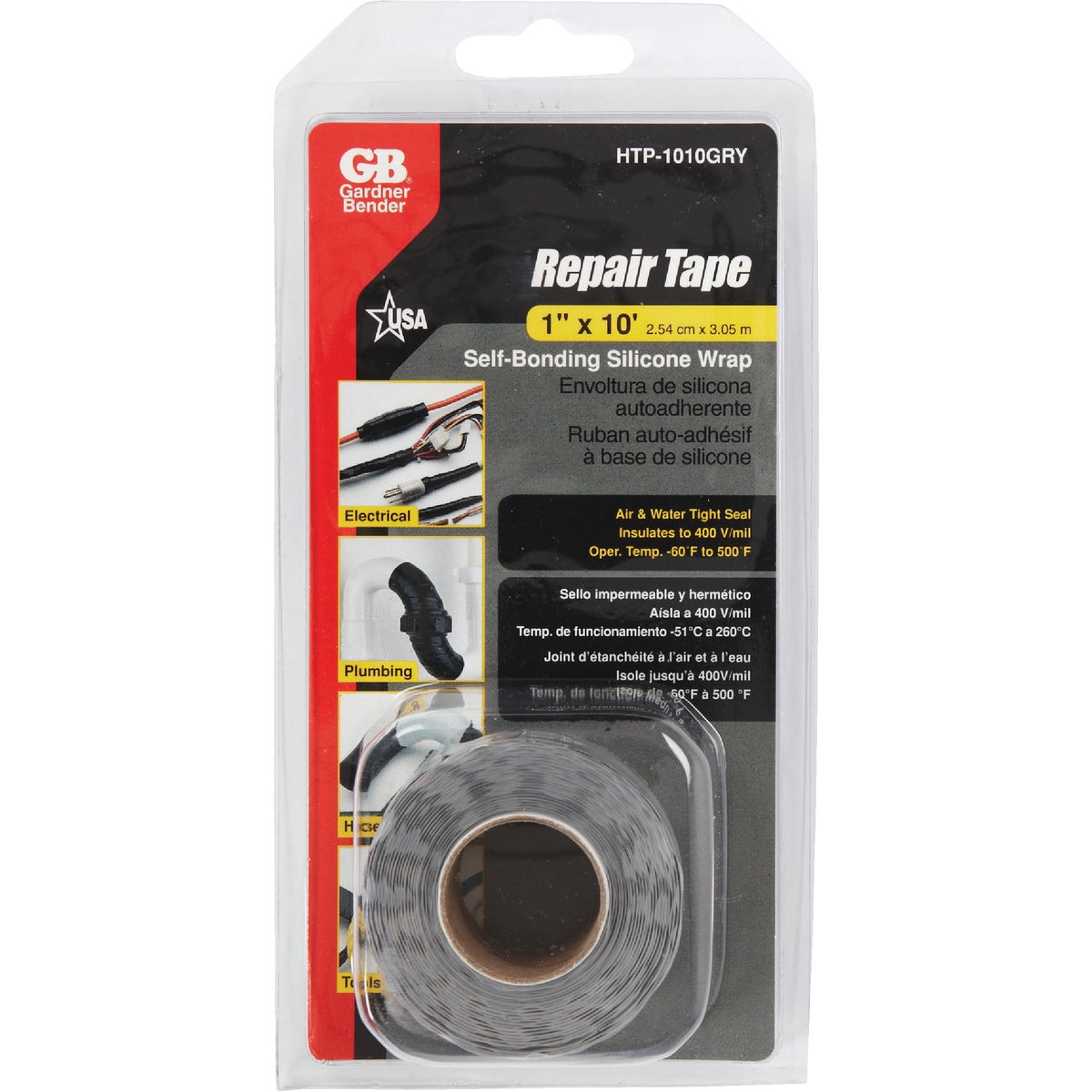 Gardner Bender Gray 1 In. x 10 Ft. Self-Bonding Silicone Wrap