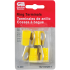 Gardner Bender 4 AWG 1/2 In. Stud Size Yellow Vinyl-Insulated Barrel Ring Terminal (4-Pack) Image 1