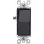 Leviton Decora Residential Grade 15 Amp Rocker Single Pole Switch, Black Image 1