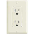 Leviton Decora 15A Light Almond Residential Grade 5-15R Duplex Outlet with Wall Plate Image 1