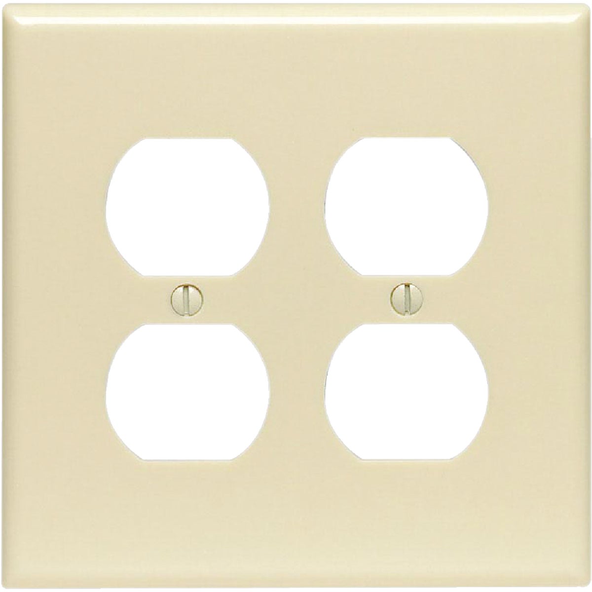 Leviton Mid-Way 2-Gang Smooth Plastic Outlet Wall Plate, Ivory