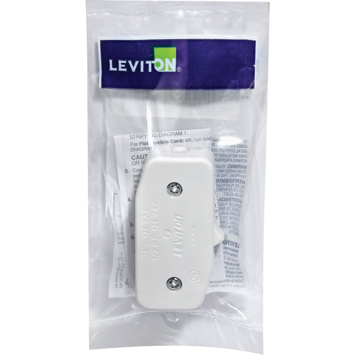 Leviton White 3A 125V Feed-Through Switch