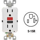 Leviton SmartlockPro Self-Test 15A White Residential Grade 5-15R GFCI Outlet Image 1