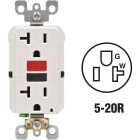Leviton SmartlockPro Self-Test 20A White Commercial Grade 5-20R GFCI Outlet Image 1