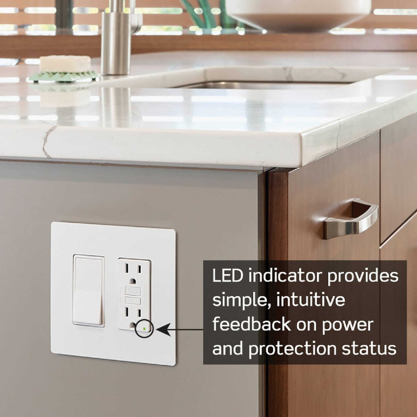 Leviton SmartlockPro Self-Test 15A Ivory Residential Grade 5-15R Slim GFCI Duplex Outlet (3-Pack) Image 4