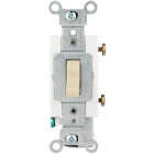 Leviton Commercial Grade 15 Amp Toggle Single Pole Switch, Ivory Image 1