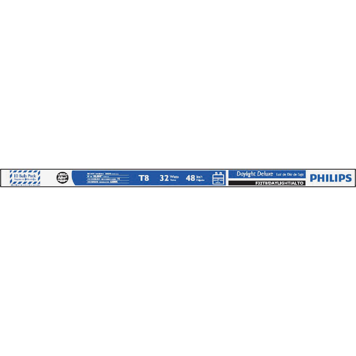 Philips ALTO 32W 48 In. Daylight Deluxe T8 Medium Bi-Pin Fluorescent Tube Light Bulb (10-Pack) Image 2