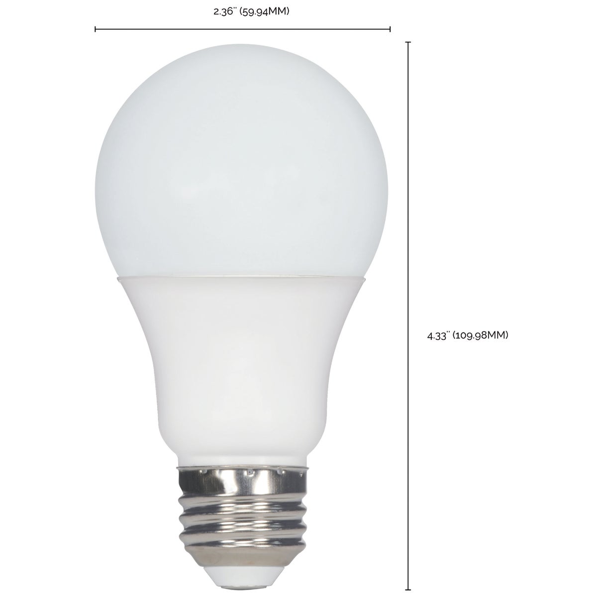 Satco 60W Equivalent Natural Light A19 Medium LED Light Bulb (4-Pack) Image 2