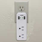 Prime Wire & Cable 2 Power & 2 USB White Space Saving USB Wall Charger Image 2