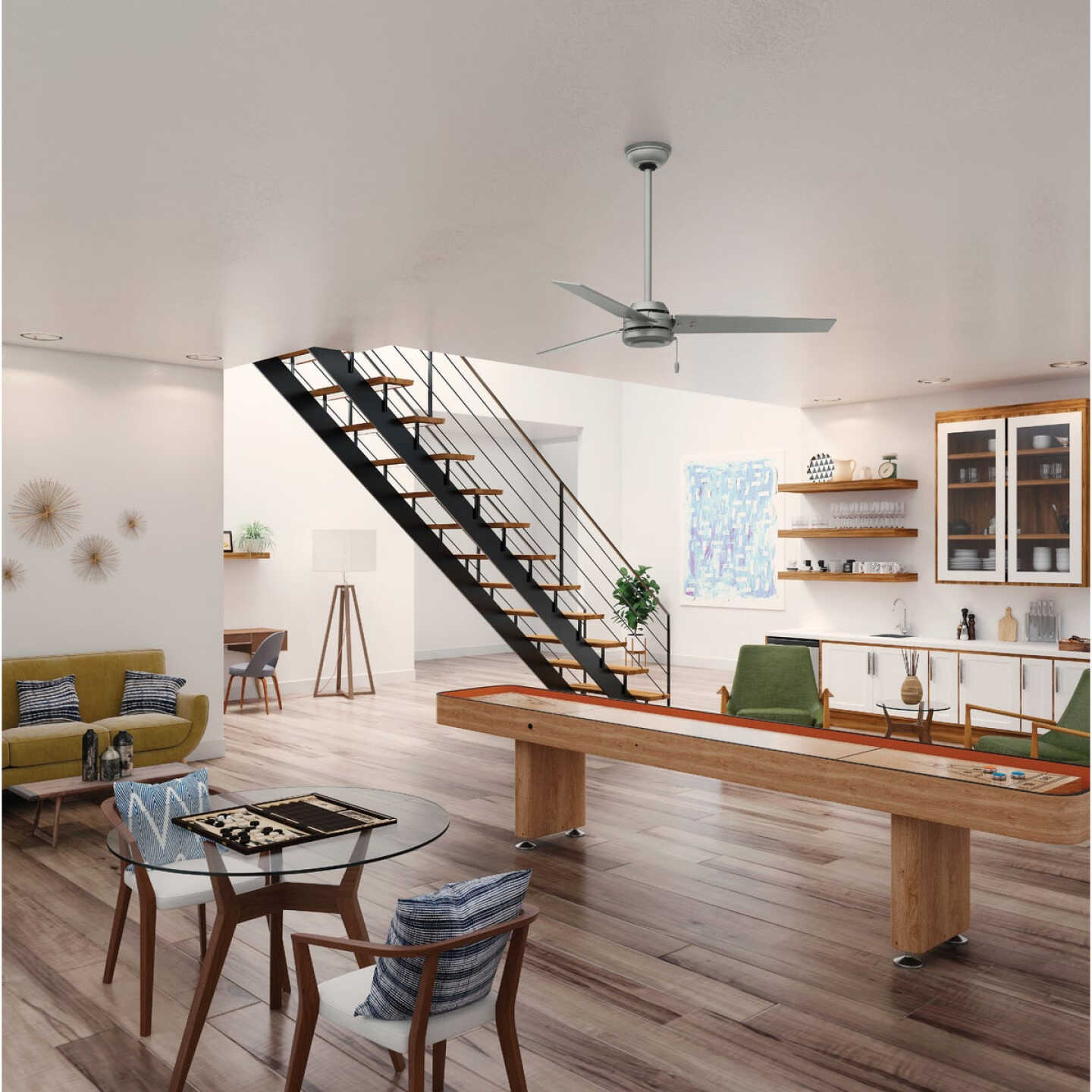 Hunter Cassius 52 In. Matte Silver Damp Rated Ceiling Fan Image 2