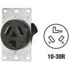 Leviton 30A Flush Mount Black 10-30R 3-Wire Dryer Power Outlet Image 1