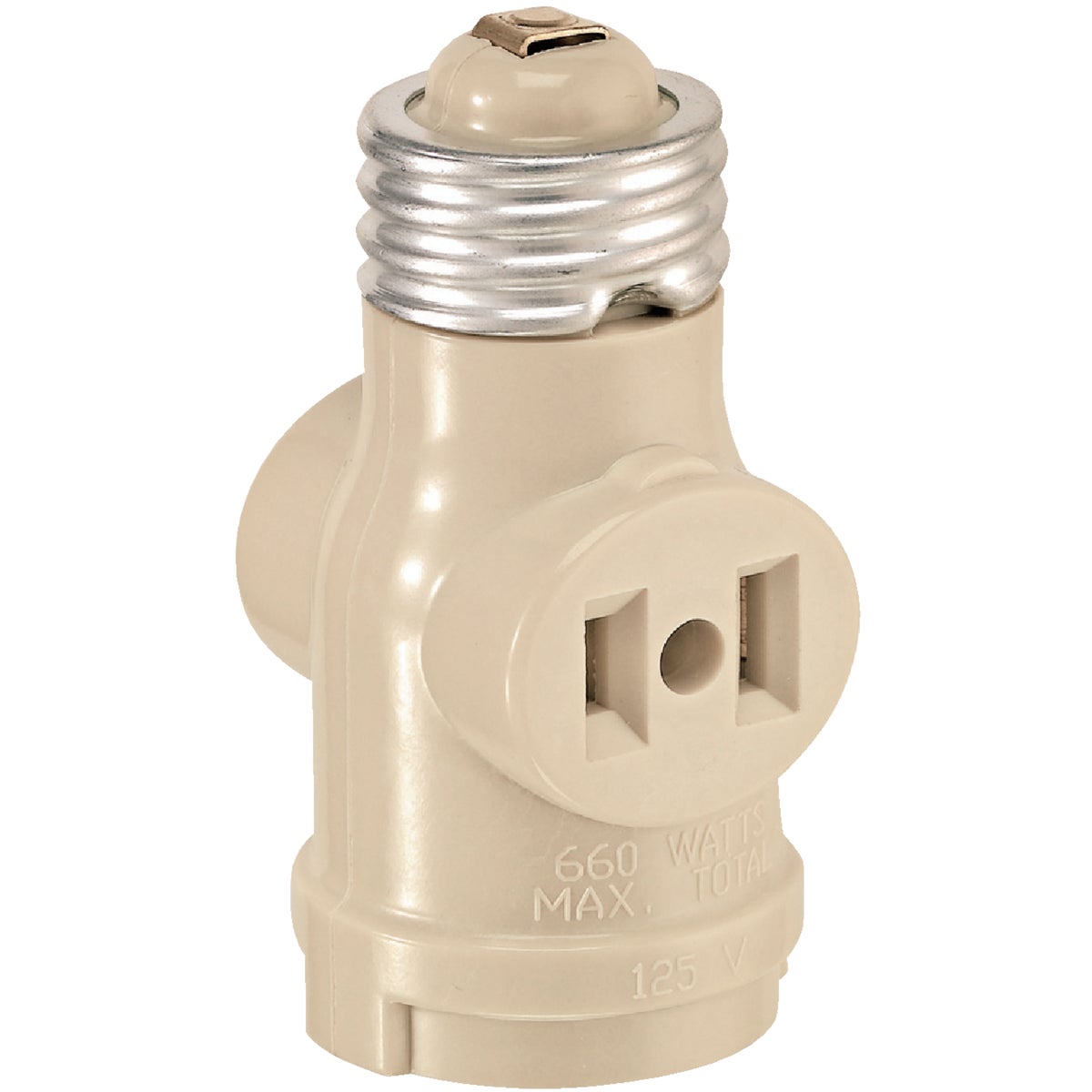 Leviton Ivory 125V Socket Adapter Image 2