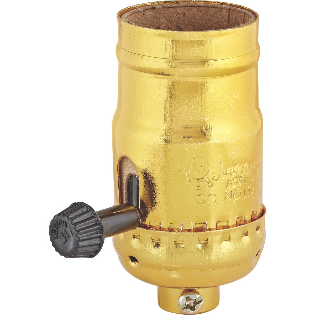Leviton Turn-Knob Medium Base Brass Lamp Socket